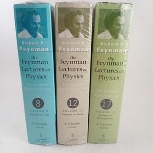 The Feynman Lectures On Physics 6 Audiocassettes Volumes 8, 12, & 17 Light Sound